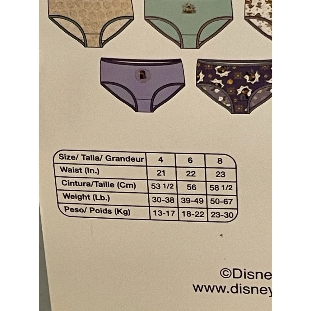 Disney WISH Girls 100% Cotton 7 Pairs Briefs Panties Size 8 NEW